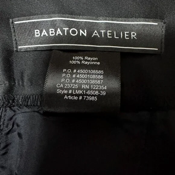 NWT Aritzia Babaton Atelier Black Satin Conan Pant Women's Size 6 - Picture 7 of 10